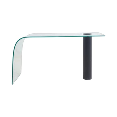 Glass Waterfall Console Table, 1980s 