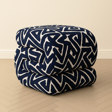 Vintage Ottoman Retro 1960s Mid Century Modern + White Vinyl