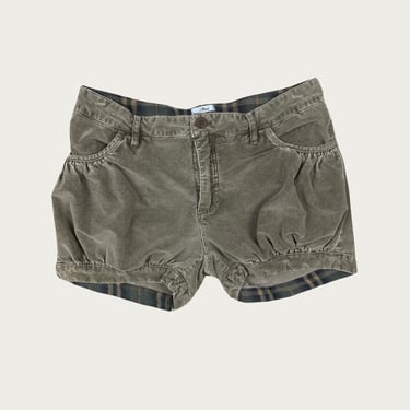 (M) Khaki Corduroy Bloomer Style Mini Shorts
