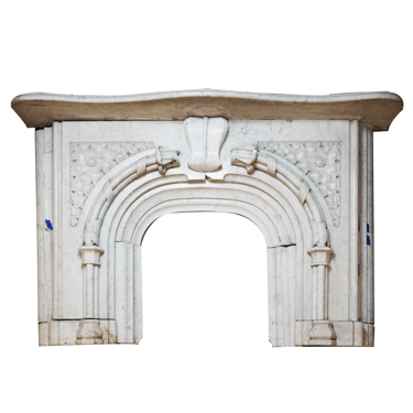 1800s Victorian Marble Fireplace Mantel