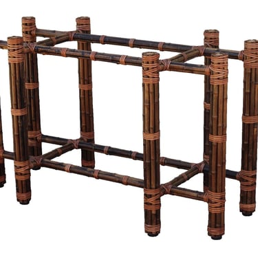 Authentic McGuire Rectangular Bamboo Rattan Organic Modern Dining Table Base 