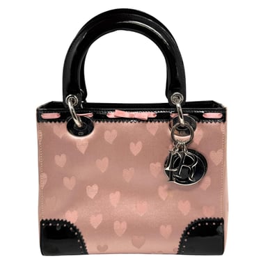 Dior Pink + Black Satin Lady Dior Bag