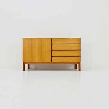 German Mid century eshe wood chest of drawe, sideboard by FLB Möbel Fabrik, 1950s 