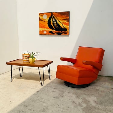 Orange Swivel Rocket Chair
