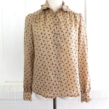 Cottagecore - Blouse - Shirt - Calico Print - by the Strawberry Plant - Dorothy Schoelen - Estimated S/M 