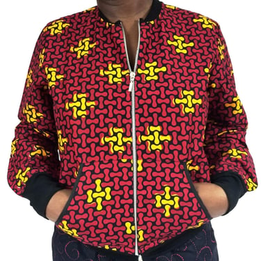 Ankara bomber jacket - Red and yellow jigsaw 