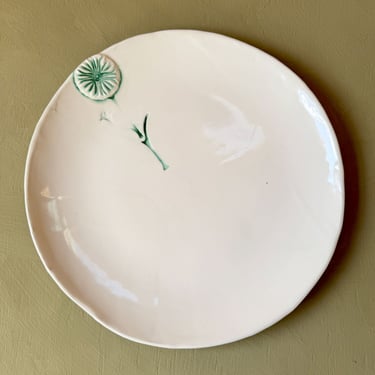 DBO Home + Sentiment Pottery | Round Serving Tray Green + White