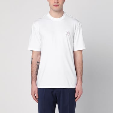 Brunello Cucinelli White Cotton T-Shirt With Logo Men