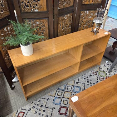 Low Blonde Oak Double Bookcase