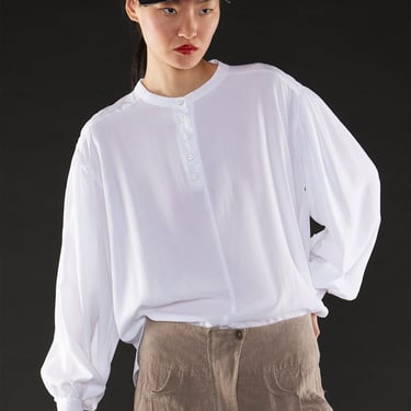 Puff Sleeve Pullover Blouse in WHITE, MOSS or COAL