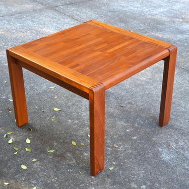 Mid Century Danish Modern Heavy Teak End Table by D-Scan 