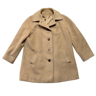 Vintage 1970s Women's Forstmann MOHAIR & WOOL Raglan Swing Coat ~ Jacket / Trench Coat / Overcoat ~ Made in USA 