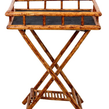 Bamboo Butler Tray On Stand