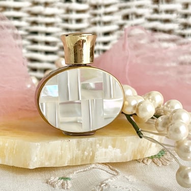 Miniature Perfume Bottle, Inlaid Abalone, MOP Inlay, Vanity Decor, Gift Idea 