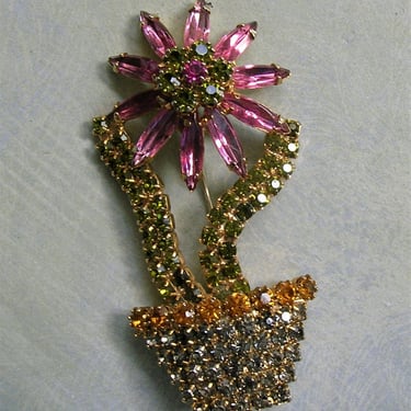 Rare Vintage Hobe Brooch or Pendant pool of light crystals