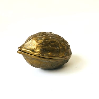 Large Vintage Brass Walnut Nutcracker 