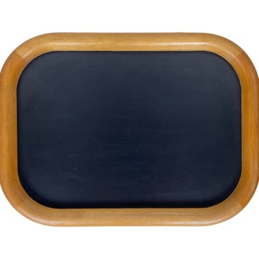 Vintage Wood and Black Laminate Serving Tray by Ernest Sohn 