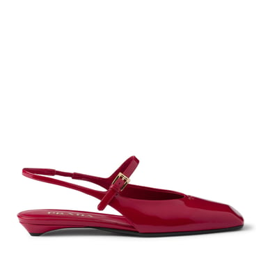 Prada Women Patent Leather Slingback Ballerinas