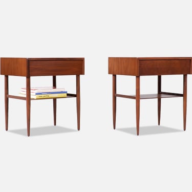 John Keal Night Stands with Magazine Shelves for Brown Saltman