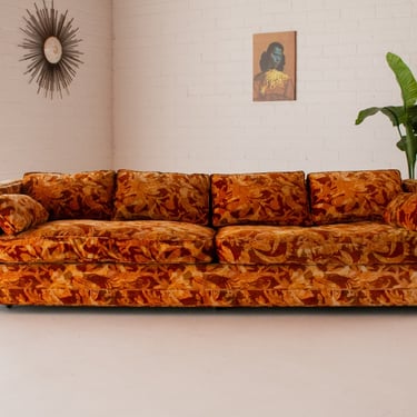 Velvet Flocked 1970’s Sofa