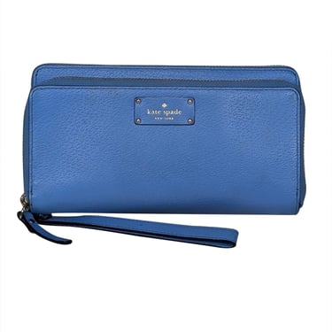 Kate Spade - Blue Leather Double Zipper Wristlet