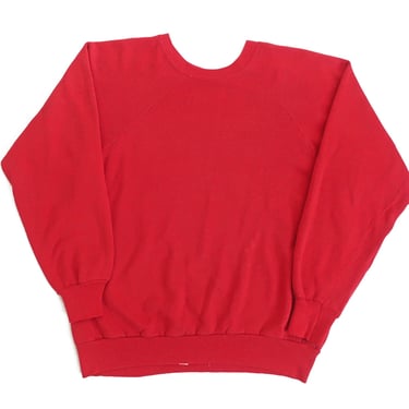 raglan sweatshirt / 70s sweatshirt / 1970s red raglan crew neck thin lightweight sweatshirt Medium 