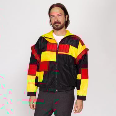 S-M| 80s 90s Neon Color Block Half Zip | Flying Apple