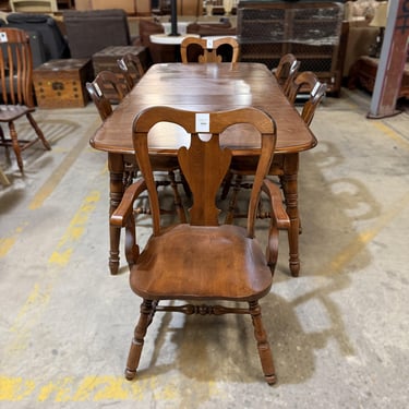 Dining Set with Rectangular Table, 6 Chairs and 3 Leaves