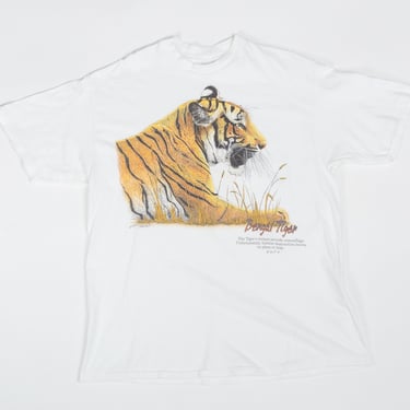 Vintage Bengal Tiger WWF Graphic T Shirt - Men's Large, Women's XL | 90s Siberian Big Cat Animal Species Tee 