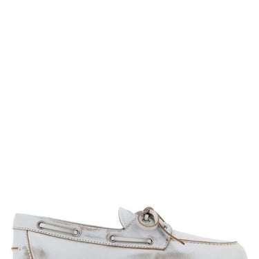 Miu Miu Women White Leather Loafers