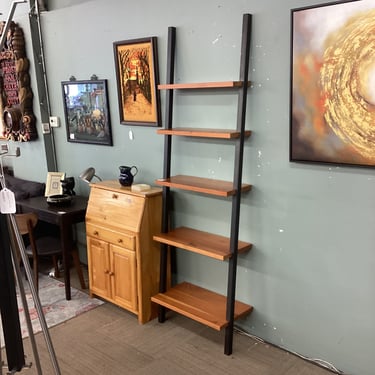 ROOM & BOARD Black Metal & Wood Leaning Shelf (AS IS)