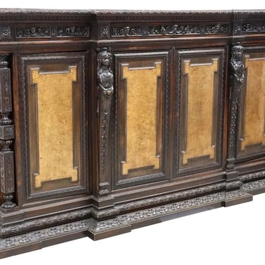 Antique Sideboard, Renaissance Revival Style, Carved, Walnut, 108.5 Ins .L!!