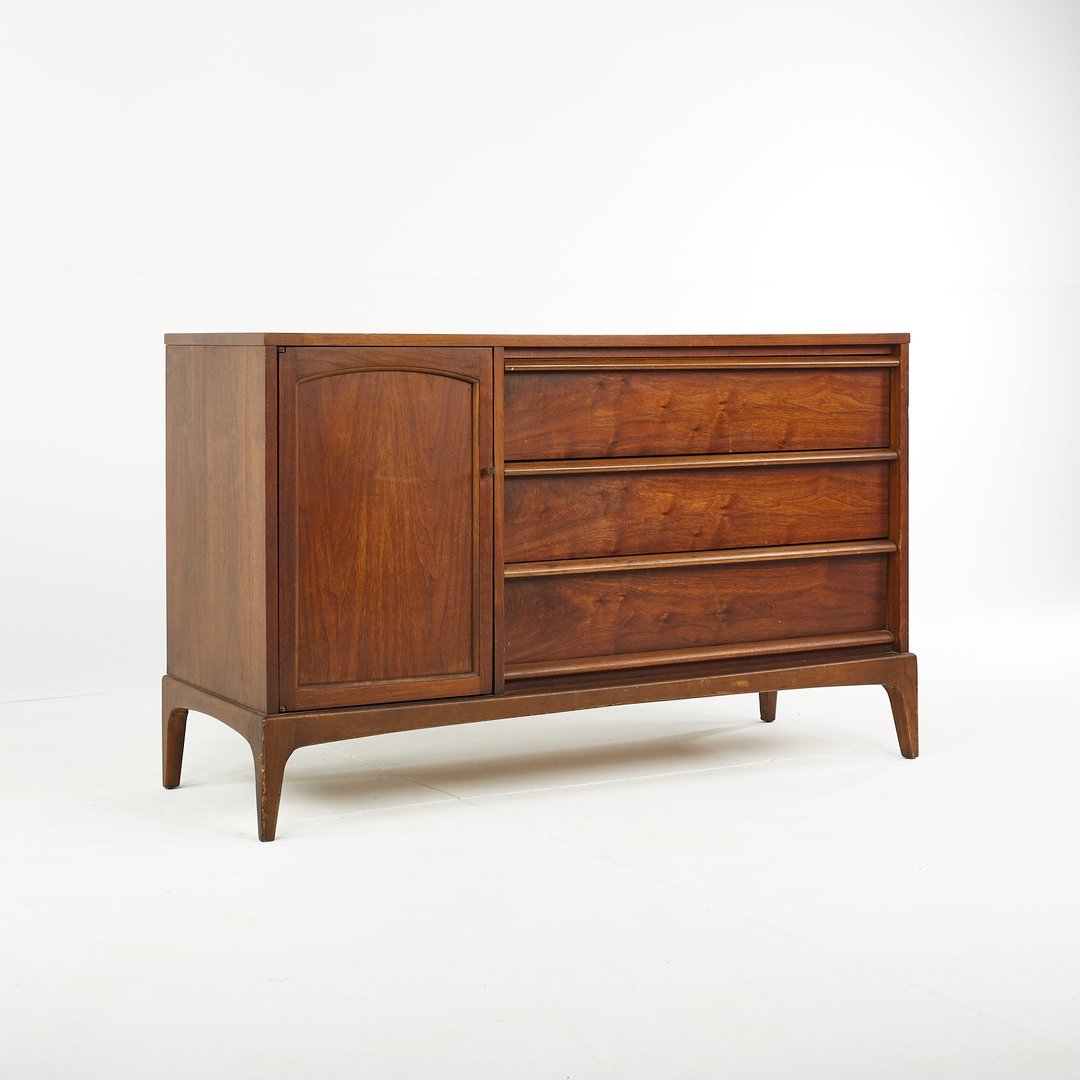 Lane Rhythm Mid Century Reversible Door Walnut and Cane Buffet | Modern ...