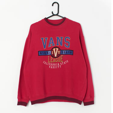 Rare Vans skater sweatshirt in bright red - Large 