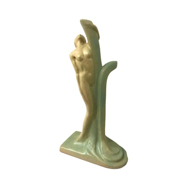 vintage art deco large ceramic Art sculpture signed 1930s - 1940s tree vine nude women 
