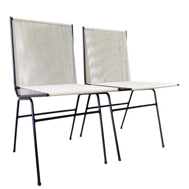 Pair of Midcentury modern iron and string chairs by Allan Gould, ca. 1952 