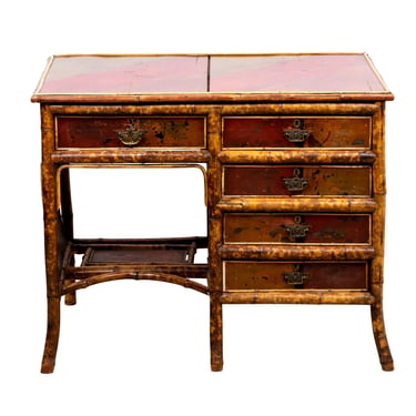 English Bamboo Lacquered Desk