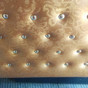 VINTAGE Hollywood Regency Twin Headboard  Retro Glam Tufted Gold Headboard, Home Decor 