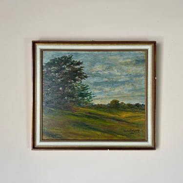 1930's H. O. Genirferstein Impressionist Landscape Oil Painting, Framed 