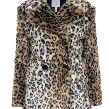 Joie - Cheetah Print Faux Fur Coat Sz XS