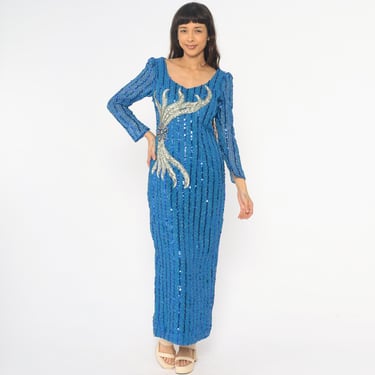 80s sequin dress party 1980s Puff Sleeve Sequin Party Dress  Frankie Says Vintage