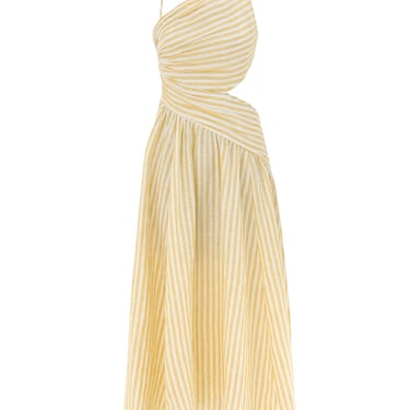 Cascadian Asymmetric Dress - Yellow Stripe