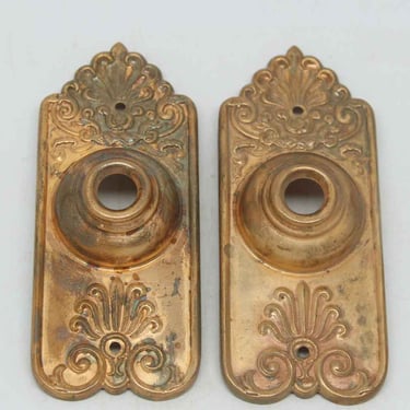 Ornate Copper Washed Neoclassical Doorbell Plates