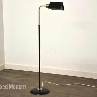 Black & Brass MCM Floor Lamp 