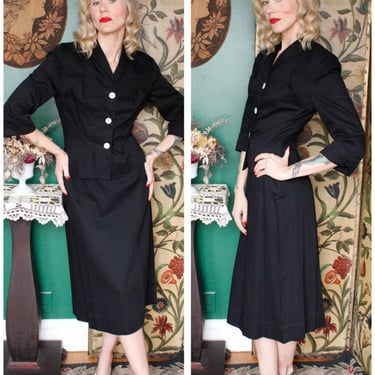 1940s Suit // Eisenberg Cotton 2pc Suit // vintage 40s suit 