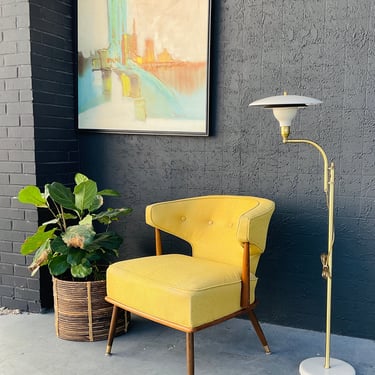 Upholstered Yellow Side Chair