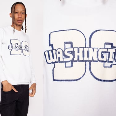 80s Washington DC Tourist Sweatshirt - Men's Medium, Women's Large | Vintage White Graphic Souvenir Crewneck 
