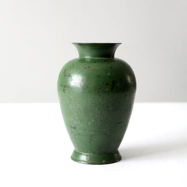 vintage painted metal vase 