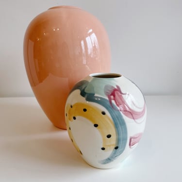 Signed Pottery Vase with Painterly Glaze