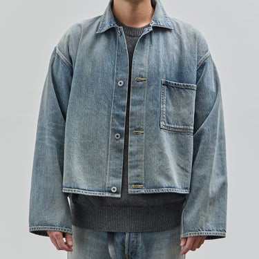 Yoko Sakamoto Unisex Denim Jacket, Used Fade Indigo